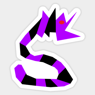 Black Purple Snake Dragon Sticker